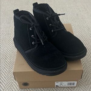 UGG Kids Black Suede Boots